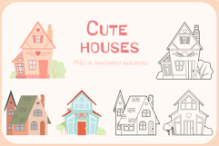Cute houses clipart set Product Image 1