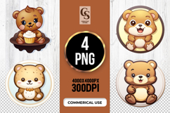 Cute Baby Bear Clipart Sublimation PNG Product Image 1