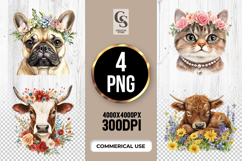 Farm Animal Clipart Sublimation PNG Product Image 1