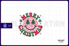 Merry Christmas Smiley Face PNG Design Product Image 1