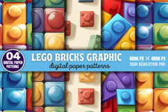 Lego Bricks Graphic Digital Paper PNG Product Image 1