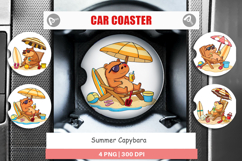 Car Coaster Summer Capybara Product Image 1