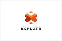 Cube Letter X logo design vector template Product Image 1