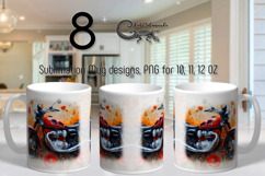 Motorcycle &amp; flowers | sublimation bike Mug design bundle Product Image 1