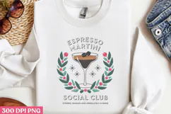 Espresso Martini Social Club PNG, Coquette Bow Positive Funn Product Image 2