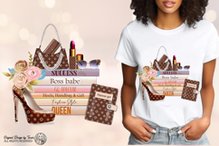 Boss Babe Fashion Books Heels PNG Glam Luxury Style Art Product Image 2