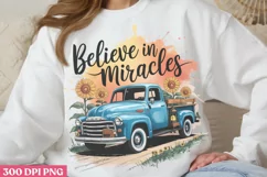 Believe in miracles PNG, Sunflower Quotes PNG Product Image 2