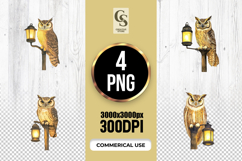 Owl Lamp Post Clipart Sublimation PNG Product Image 1