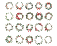 Vintage Christmas Frames Clipart Bundle | 30 PNG Borders Product Image 2