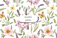 Wildflowers Digital Paper , Flowers Scrapbook, Meadow paper Product Image 1