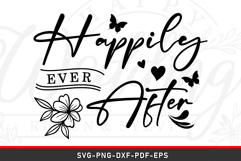 Happily ever after Wedding Sign SVG Cut Files Product Image 1