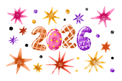 Happy New Year 2026 Design. Colorful and Trendy 2026 Product Image 1