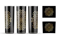 Gold mandala tumbler sublimation. Product Image 2
