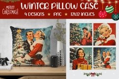 Retro Christmas Woman Pillowcase PNG, Christmas Pillow Case Product Image 1