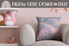 Glitter Sky Pillow Case Design, Rainbow Pillow Template Product Image 1