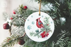 Watercolor Cardinal cliparts. 2 PNG sublimation Product Image 3