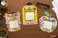 Sticky Note Pad Holder SVG Bundle | Glowforge | Gift Product Image 1
