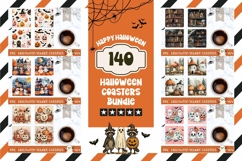 Halloween Square Coasters Bundle, Cartoon Halloween Bundle Product Image 1