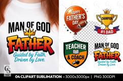 Man Of God Father Sublimation Clipart PNG Product Image 1