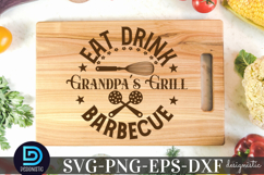 Eat drink grandpa&#039;s grill barbecue SVG, Cutting Board SVG Product Image 1