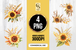 Sunflower Autumn Bouquet PNG Product Image 1