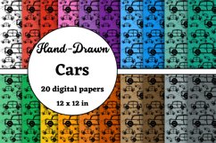 hand drawn cars digital papers Product Image 1