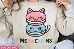 Meowcarons PNG, Funny Animal Puns Sublimation PNG Product Image 2