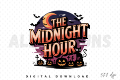 The Midnight Hour PNG, Halloween Sublimation PNG Product Image 1