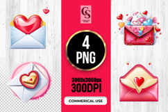 Heart Envelope Love Letter Clipart PNG Product Image 1