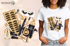 Lash Artist Sublimation PNG Black Gold Beauty Design Product Image 5