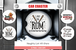 Naughty List Christmas Car Coaster Product Image 1