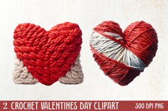 Crochet Valentines Day Clipart, Valentines Day Couplet Product Image 1