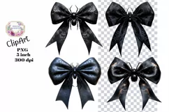 Halloween, Bows, Ephemera, PNG, watercolor, Clipart Product Image 1