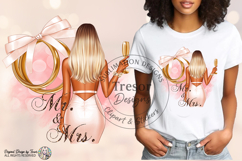 Mr And Mrs Bride Fashion Blonde Girl PNG Wedding Clipart Product Image 4