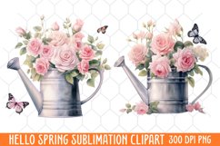 Hello Spring Sublimation Clipart, Hello Spring Clipart Product Image 1