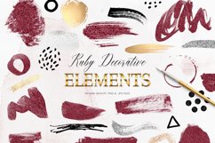 Ruby Brush Strokes Clipart Product Image 1