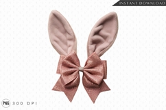 Pink Bunny Ears With Bow Sublimation PNG Product Image 1