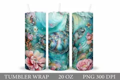 Turtle Tumbler Wrap Design. Turtle Tumbler Wrap Sublimation Product Image 1