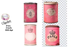 Pink, Ephemera, PNG, Junk Journal, Vintage, clipart Product Image 1