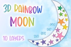 3D Rainbow Moon | 10 SVG layers Product Image 1