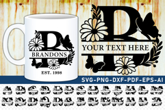 Flower Monogram Split Letters, Floral Monogram Font SVG File Product Image 11