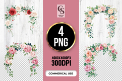 Rose Floral Arch Clipart Sublimation PNG Product Image 1