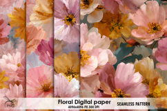 Floral digital paper, seamless pattern Product Image 1