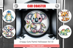 Car Coaster Creepy Cute Pastel Halloween Product Image 1