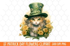 St Patrick Day Flowers Clipart Product Image 1