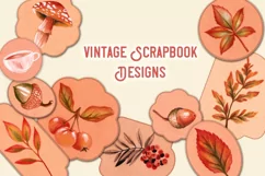 Vintage Fall Scrapbook Designs - 15 PNG / JPG items Product Image 1