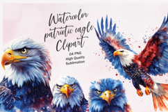 watercolor patriotic eagle clipart Product Image 1