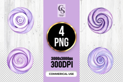 Watercolor Purple Swirl Clipart Sublimation PNG Product Image 1