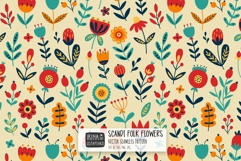 Scandi Floral Seamless Pattern Digital Paper Product Image 1