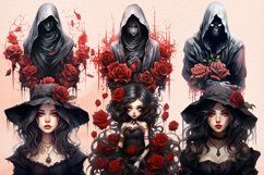 Gothic Halloween Watercolor Clipart Bundle, Gothic Halloween Product Image 2